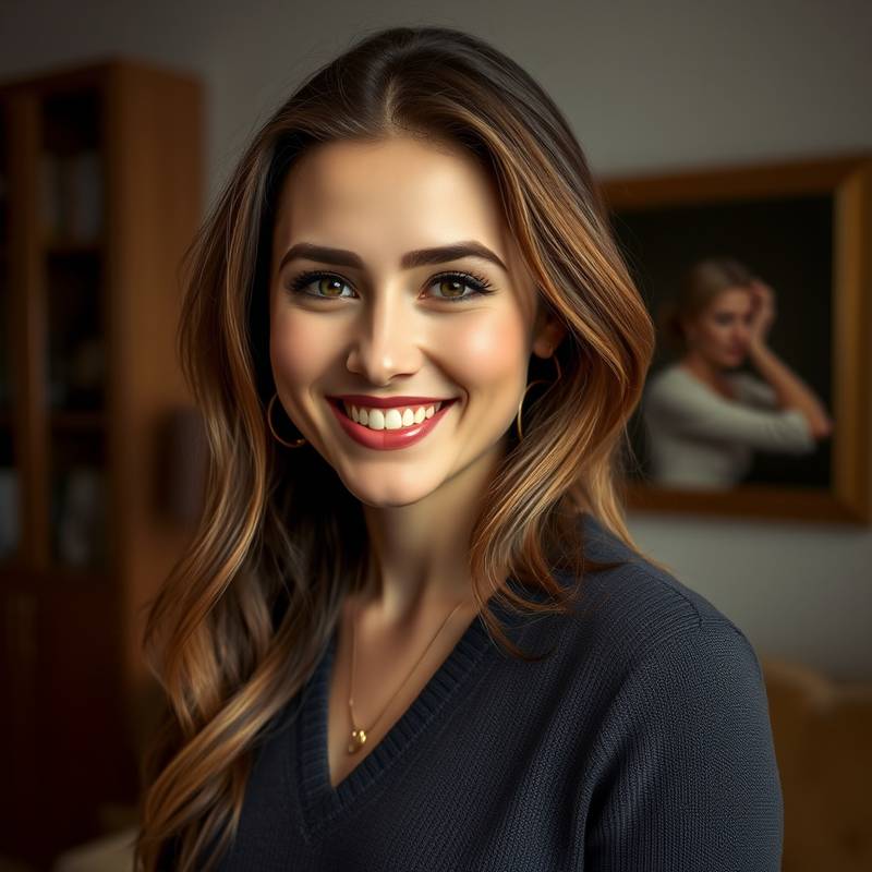 Portrait of Anya Petrova, a talented interior designer with a warm smile.
